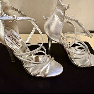 Badgley Mischka Metallic Strappy Heels